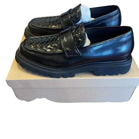 Steven Madden NWT Strand Elegant Black Woven Loafers for Men - Picture 4 of 6